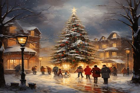 Christmas Town Background Graphic by BonaDesigns · Creative Fabrica