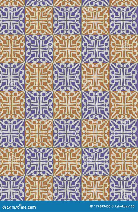 Textile Traditional Allover Pattern Design Art For Fabric Stock