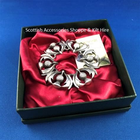 Scottish Thistle Plaid Brooch