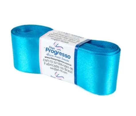 Fita de Cetim Progresso 38mm nº9 10m Cor 213 Azul Turquesa no Elo7