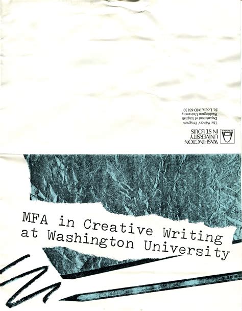 Mfa In Creative Writing At Washington University Brochure · Wustl