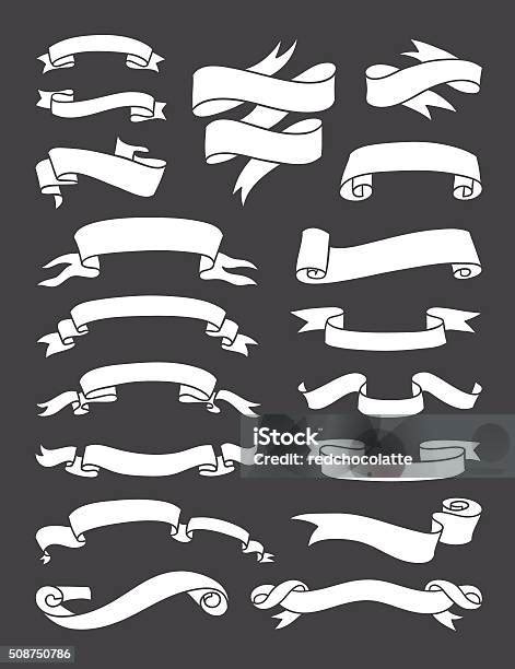 Vector Ribbons Collection Set Of Outline Design Elements Shapes Labels