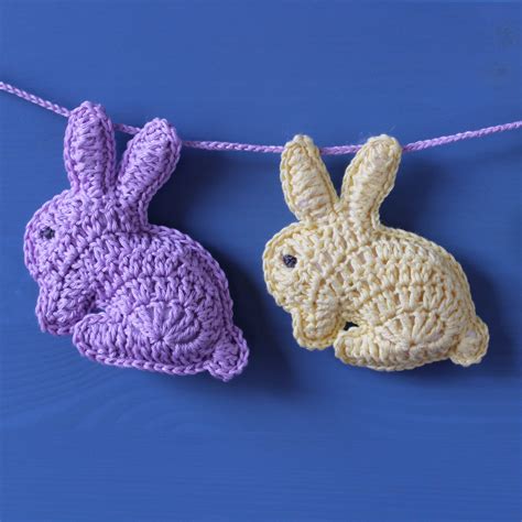 Crochet Pattern For Bunny Rabbit Applique Etsy