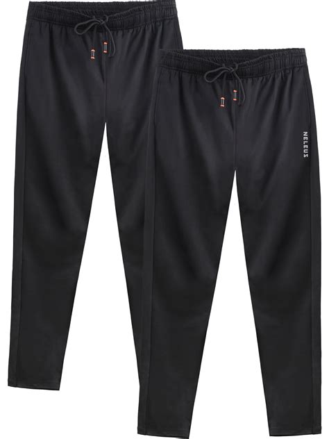 NELEUS Men's Athletic Sweatpants, Relaxed Fit, 4 Pockets, Size L, Black ...