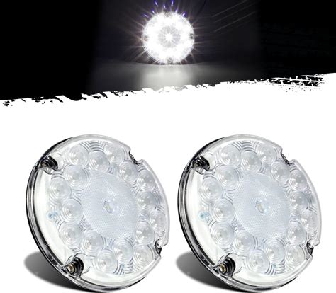 Amazon Partsam 2Pcs 7 Round White LED Backup Lights 17 LED Marker