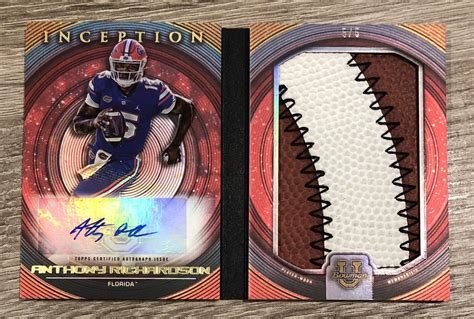 ANTHONY RICHARDSON 2022 23 Bowman U Inception JUMBO RELIC BOOKLET RED