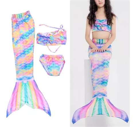 Sirena Cola Y Bikini Niñas Traje De Baño Set Envío Gratis Cuotas sin interés