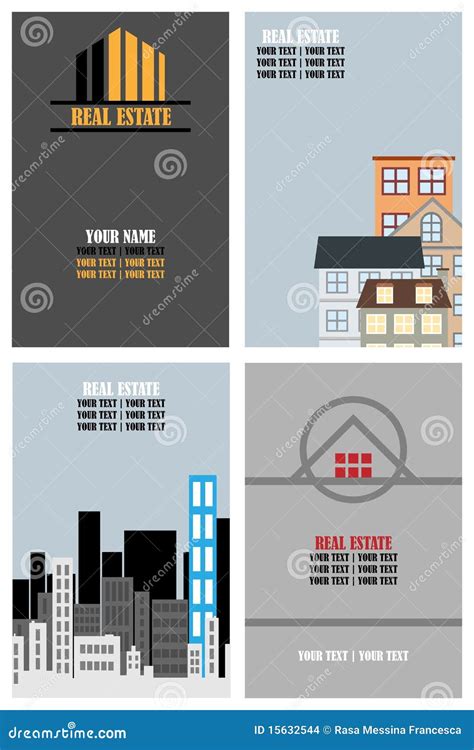 Real estate business cards stock vector. Illustration of background ...