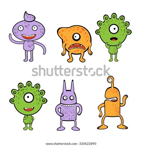 Colorful Monsters Collection Illustration Vector Format Stock Vector Royalty Free 320622890