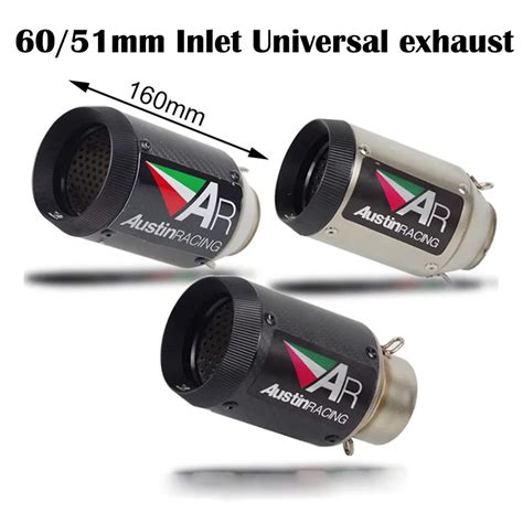 Mm Mm Inlet Universal Motorcycle Ar Austin Racing Exhaust Muffler