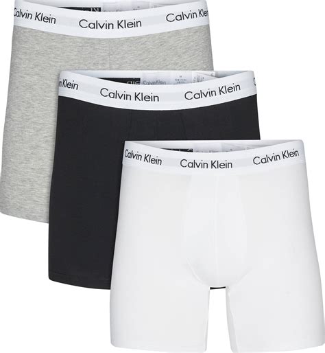 Calvin Klein Cotton Stretch Boxers 3 Pack Black White Grey Heather