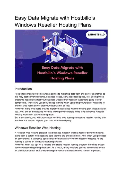 PPT Easy Data Migrate With Hostbillos Windows Reseller Hosting Plans