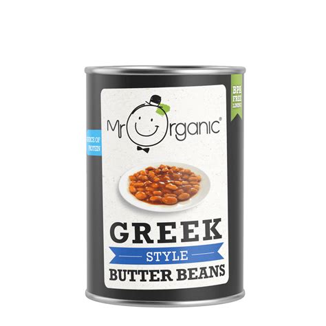 New Mr Organic Greek Style Butter Beans 400g Marshford Organic Foods