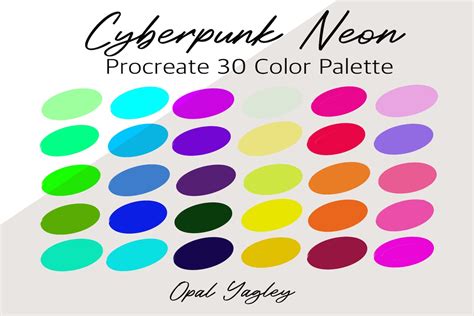 Cyberpunk Neon Procreate Color Palette Graphic By 44 OFF