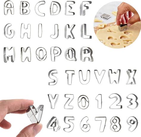 Alphabet und Zahlen Ausstecher 36 Stück Mini Ausstechformen Set