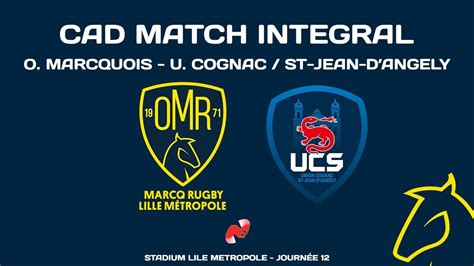 Olympique Marcquois U Cognac N Rugby Commentaires Ad Match