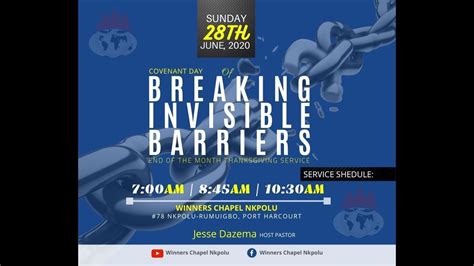 Covenant Day Of Breaking Invisible Barriers L 28th June 2020 Youtube