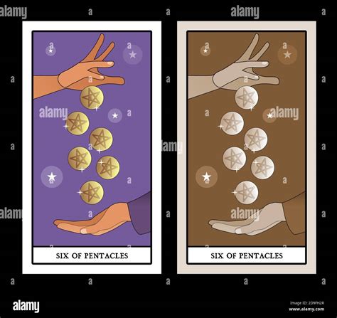 Six Of Pentacles Tarot Cards A Generous Hand Giving Six Golden