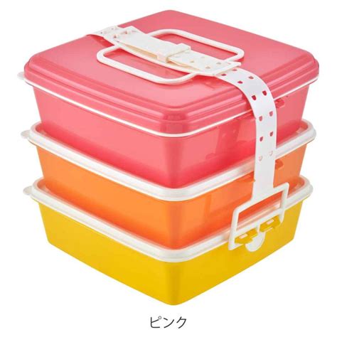 お弁当箱 ピクニックケース 3段×2500ml （ ピクニックランチボックス お重 行楽弁当箱 三段 7500ml レンジ対応 大容量 ） 416034 リビングート ヤフー店