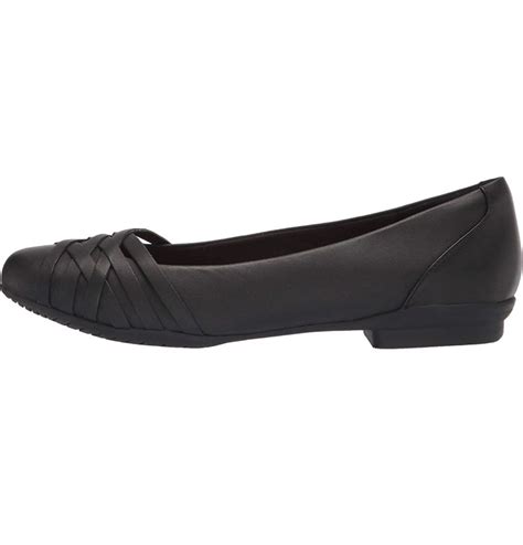 Clarks Women S Sara Clover Black Leather Ballet Flat Women S Fashion