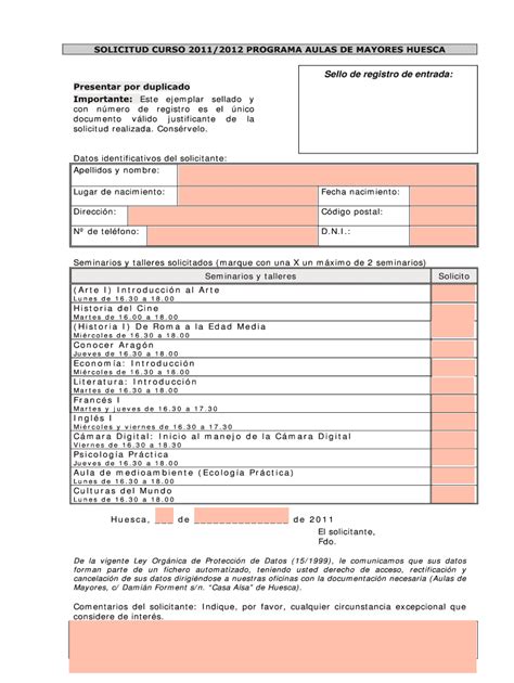 Fillable Online Iass Aragon Sello De Registro De Entrada Iass Aragon