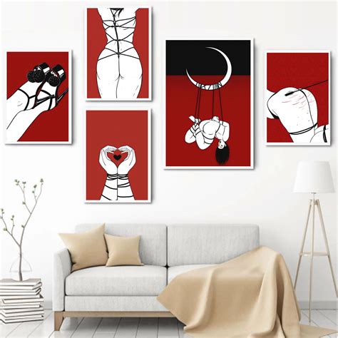 Modern Nordic Sexy Printmaking Gothic Devil Tentacle Naked Sex Art