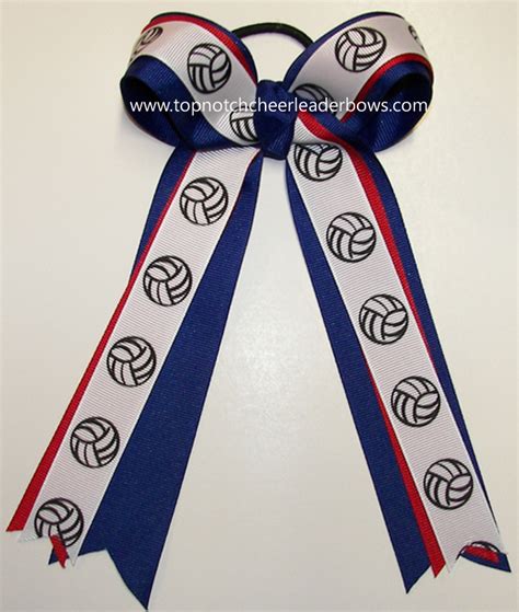 Bulk Price Volleyball Ribbon Wholesale Volleyball Red Blue Ponytail