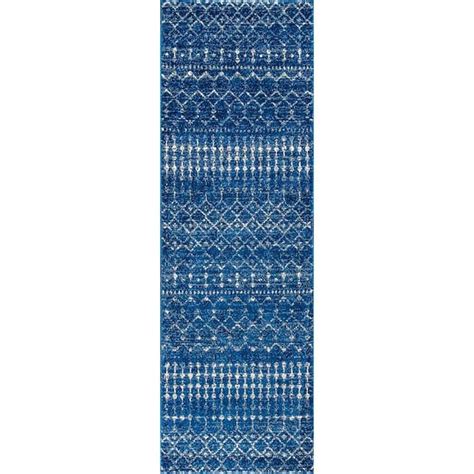 Nuloom Blythe Modern Moroccan Trellis Ft X Ft Blue Runner Rug