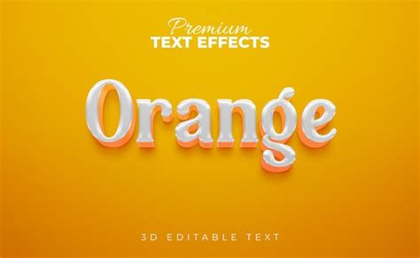 Style D Effets De Texte 3d Orange Brillant PSD Premium