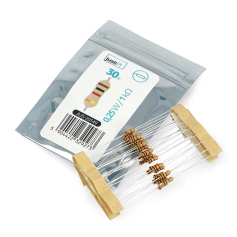 Justpi Tht Cf Carbon Resistor 1 4w 1 0kΩ 30pcs Botland Robotic Shop