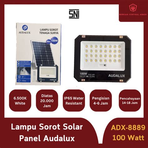 Jual Lampu Sorot Solar Panel Audalux 100 Watt SNI ADX8889 LED Jakarta