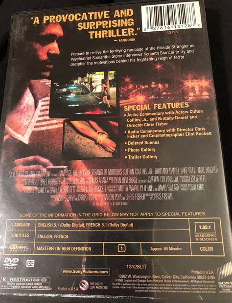 Rampage The Hillside Strangler Murders Clifton Collins Dvd 2005