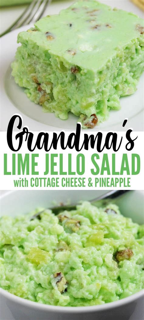 Grandma S Lime Green Jello Salad Recipe With Cottage Cheese