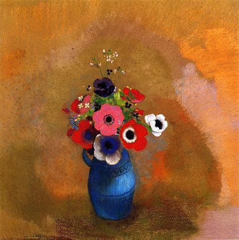 Flowers In Green Vase C By Odilon Redon Artchive