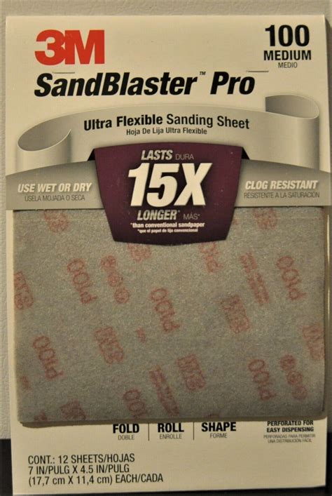 M Sandblaster Ultra Flexible Sandpaper Grit Sheets X