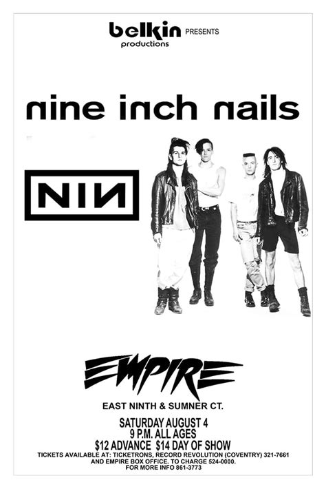 Nine Inch Nails 1990 Cleveland Concert Poster - Raw Sugar Art Studio