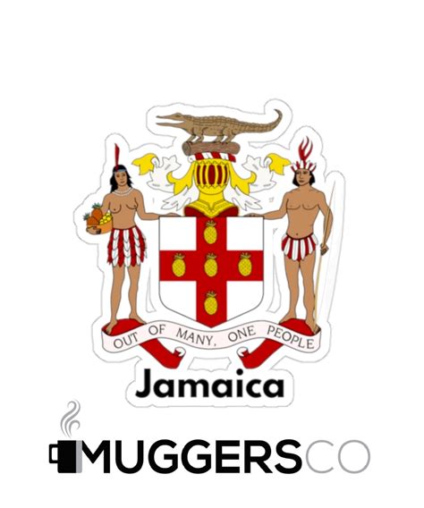 Jamaica Coat Of Arms Die Cut Stickers Etsy