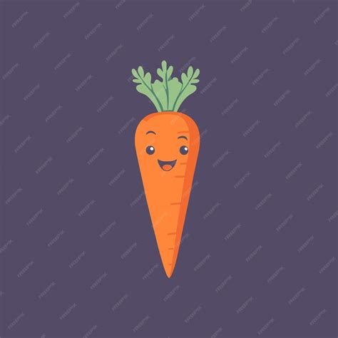 Premium Vector Cute Carrot Cartoon Vector Illustration