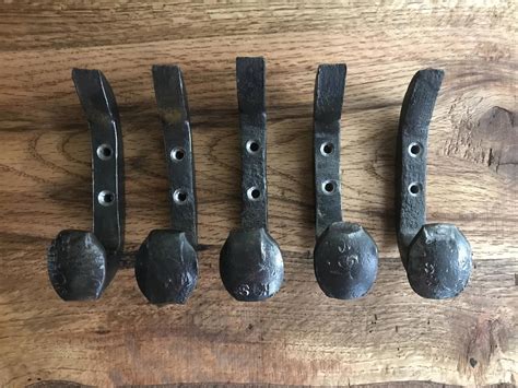 Railroad Spike Hook Hand Forged Double Hook Country Home Etsy