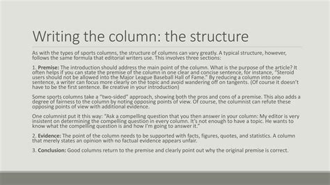 Column Writing Ppt Download