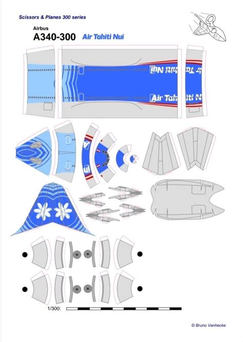 A340 300 Papercraft Template Airplane Paper Model