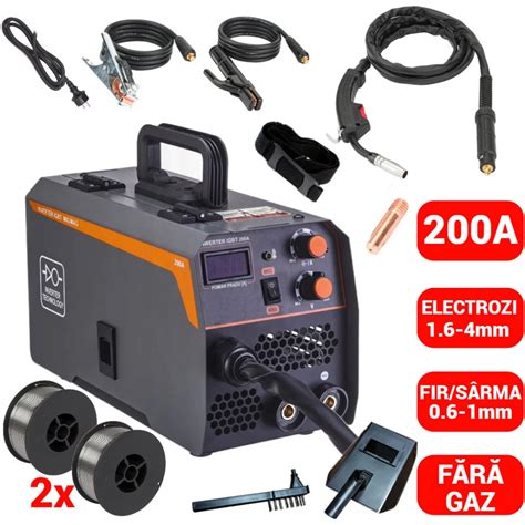 Aparat Invertor Sudura MIG MMA 200A 2 Role Sarma Flux Fara Gaz