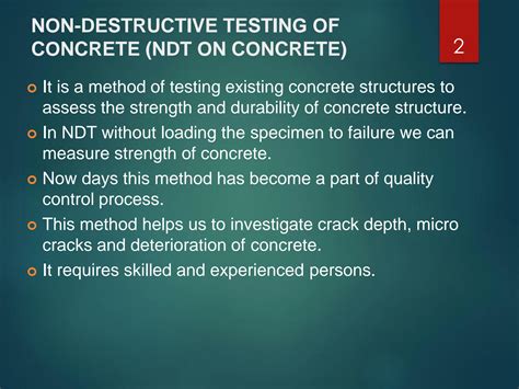 Solution Non Destructive Testing Of Concrete Studypool