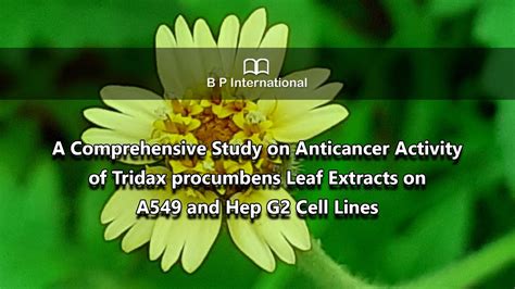 A Comprehensive Study On Anticancer Activity Of Tridax Procumbens Leaf