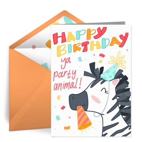 Party Animal | Birthday Cards, Free eCards | Punchbowl