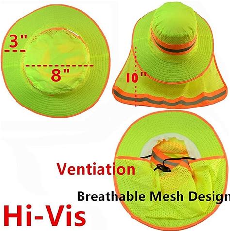 1 Pack Hi Vis Reflective Work Safety Boonie Wide Brim Hat High