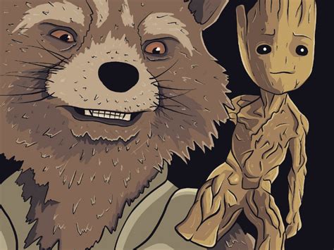 Rocket Raccoon And Baby Groot By Noah Langworthy On Dribbble