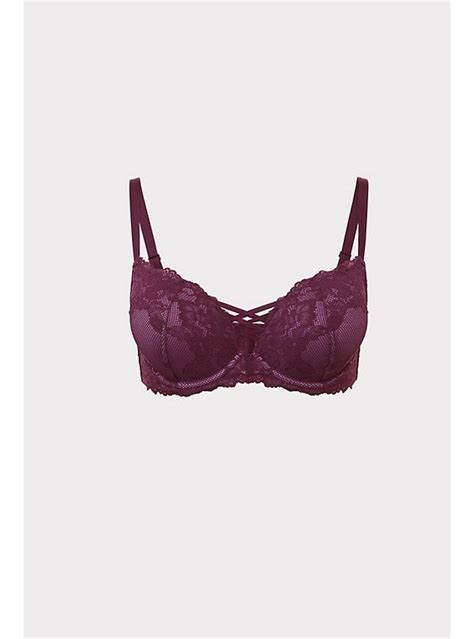 Purple Lace Corset Push Up Plunge Bra Plunge Bra