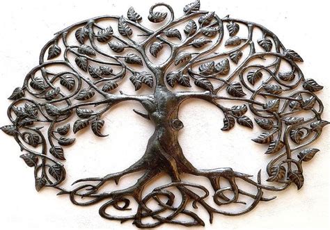 Tree Of Life Metal Art Wall Hanging Outdoor Metal Art Etsy Outdoor