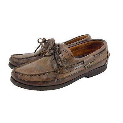 Mephisto Mens Size Spinnaker Brown Leather Boat Shoes Slip On